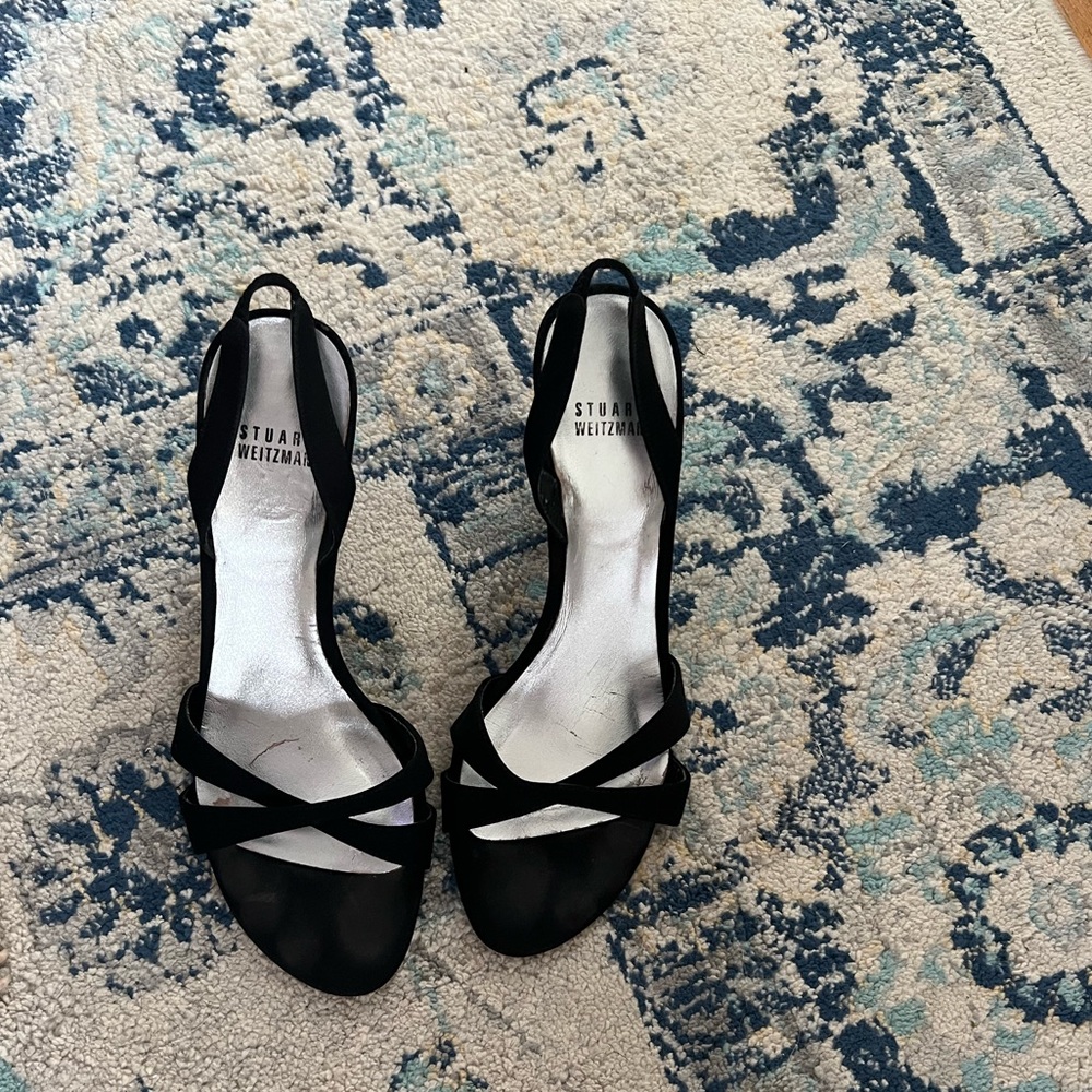 Stuart Weitzman Black Strappy Heels